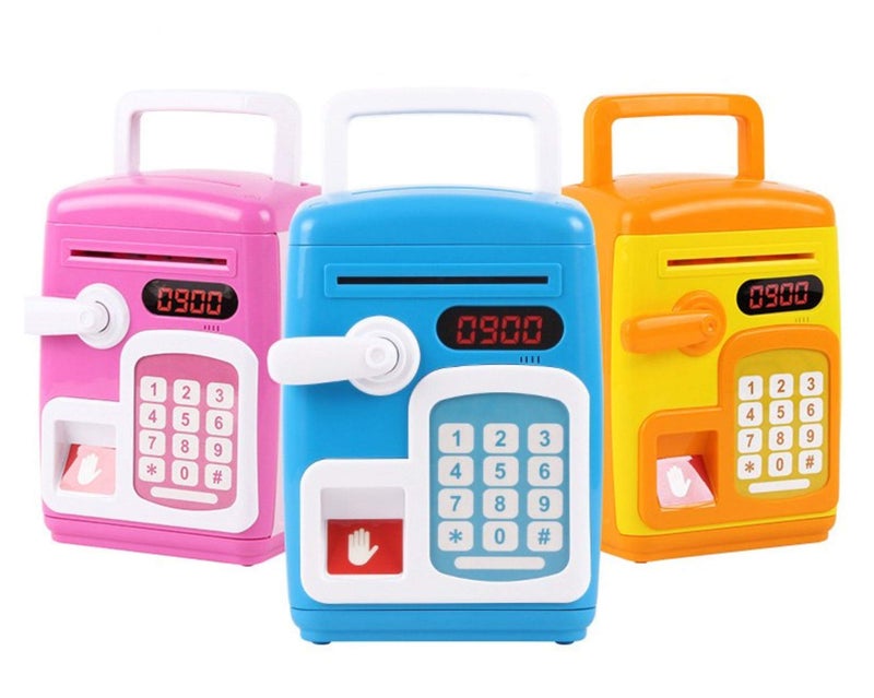 Magicwand ABS Plastic Musical Money Safe Kids Piggy Savings Bank with Finger Print Sensor & Solitaire Stickers【Pack of 1】【Pink】 - Image 5