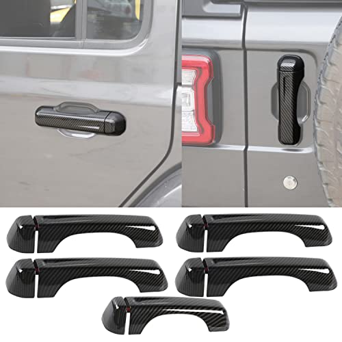 YOCTM 10PCS Door Tailgate Handle Covers Trim Compatible with Jeep Wrangler JL JLU 4XE Gladiator JT 2018-2025 Decoration Exterior Accessories (Carbon Fiber Look) - Image 1