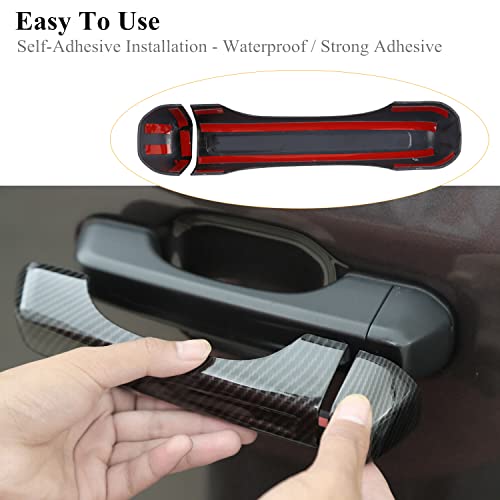 YOCTM 10PCS Door Tailgate Handle Covers Trim Compatible with Jeep Wrangler JL JLU 4XE Gladiator JT 2018-2025 Decoration Exterior Accessories (Carbon Fiber Look) - Image 4