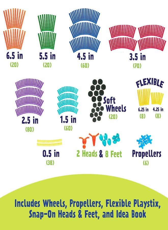 POPULAR PLAYTHINGS Playstix Super Set Construction Toy Building Blocks 400 Piece STEM Kit (90004) - Image 3