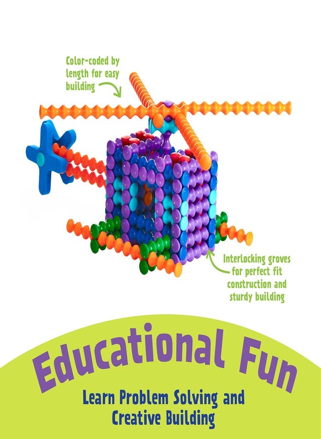 POPULAR PLAYTHINGS Playstix Super Set Construction Toy Building Blocks 400 Piece STEM Kit (90004) - Image 5