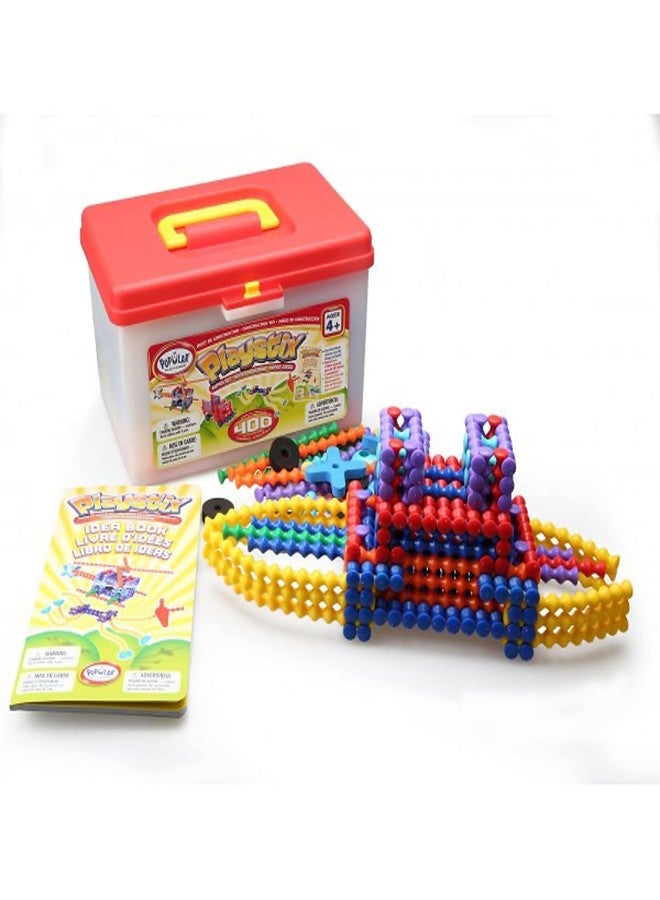 POPULAR PLAYTHINGS Playstix Super Set Construction Toy Building Blocks 400 Piece STEM Kit (90004) - Image 4