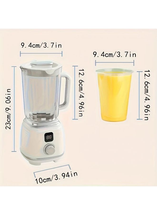 White USB Rechargeable Juicer with Digital Display for Smoothies Milkshakes and Fruit Drinks Portable Easy Clean - Image 3