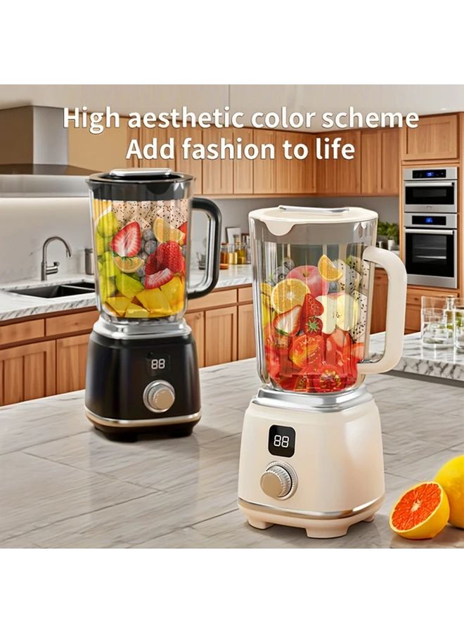 White USB Rechargeable Juicer with Digital Display for Smoothies Milkshakes and Fruit Drinks Portable Easy Clean - Image 1
