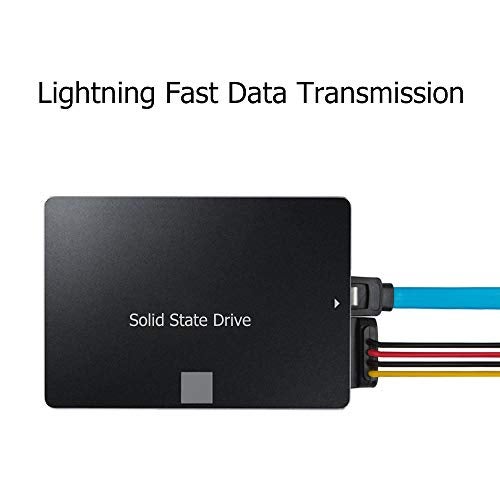 findTop Set of 6, SATA Power Splitter Cord and SATA III Cable 6.0 Gbps, Straight and 90 Degree SATA 3.0 Cable, SATA 15 Pin Male to 2xSATA 15 Pin Power Splitter Cable - Image 3