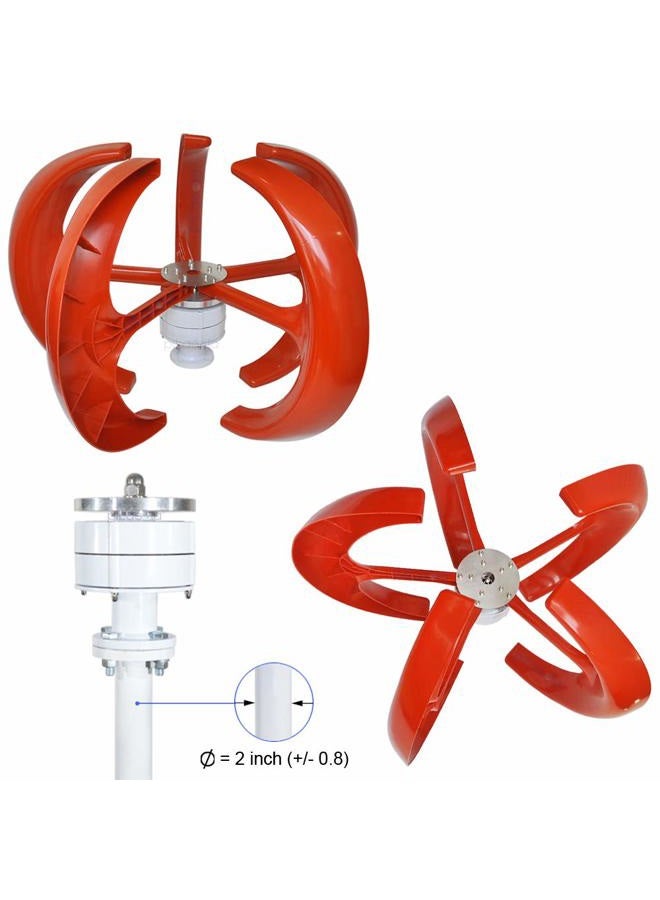Pikasola Wind Turbine 200W max 220W 12V 5 Blade Wind Vertical Axis Generator 3 Phase AC Permanent Magnet Generator Wind Turbine Kit with Controller for Hybrid Wind Solar System - Image 4