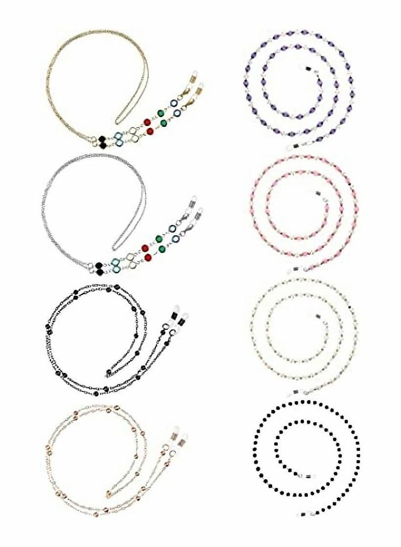 NIBEMINENT Eyeglasses Chains Beaded Sunglasses Strap Holder Elegant Eyewear Retainer Chain, 8 Styles - Image 1