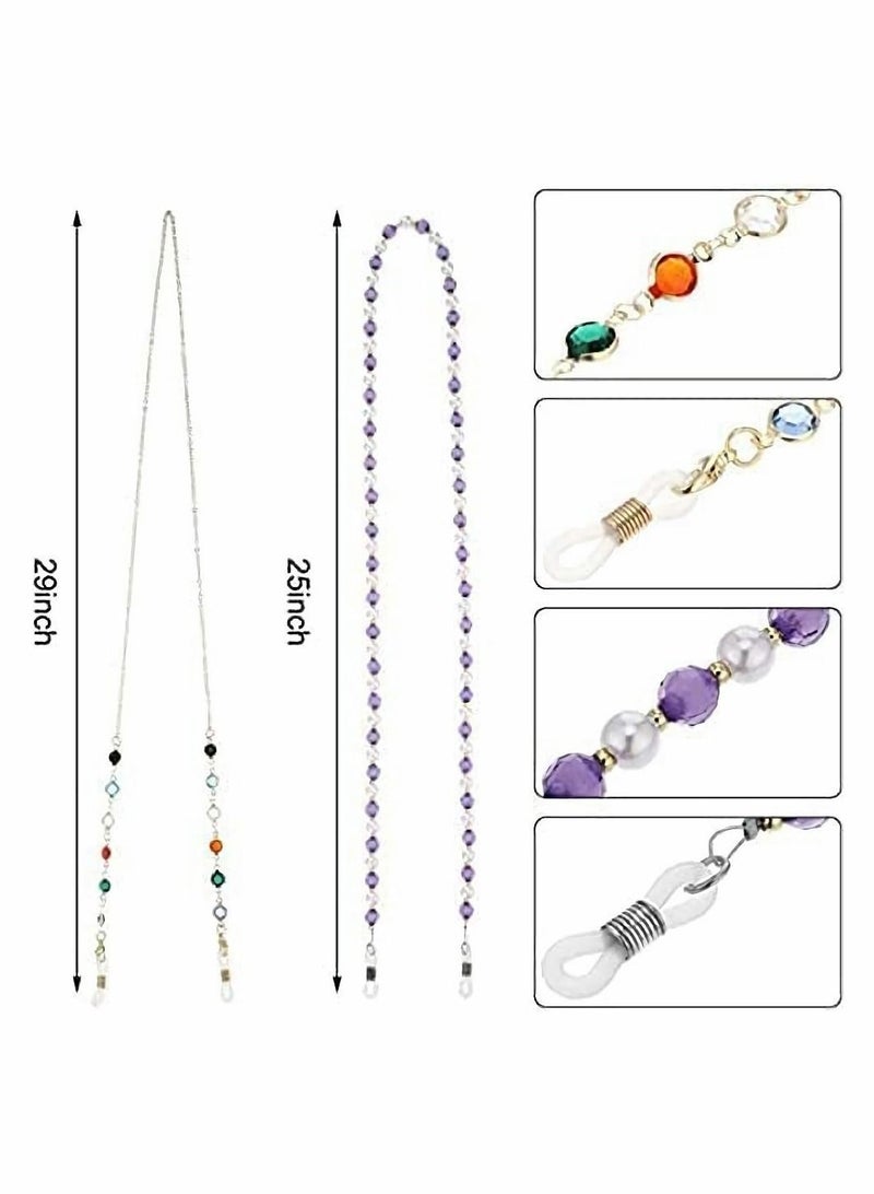 NIBEMINENT Eyeglasses Chains Beaded Sunglasses Strap Holder Elegant Eyewear Retainer Chain, 8 Styles - Image 2