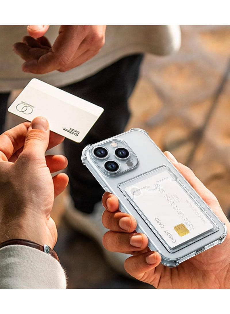 Shockproof Clear Case with Card Wallet Compatible with iPhone 13 6.1  - Image 5