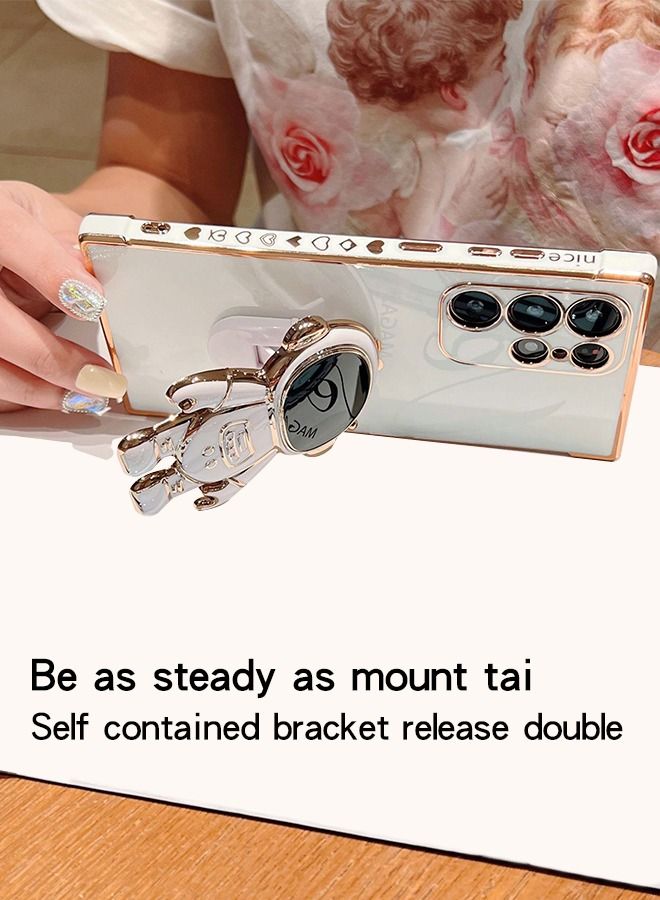 GROIC Phone Case for Samsung Galaxy S23 Ultra 6.8" 6D Electroplating Astronaut Phone Case Hidden Stand Protective Cover Astronaut Folding Bracket Phone Case with Camera Protector - Image 2