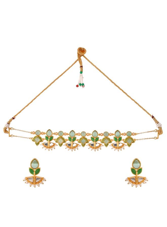 VOYLLA Forever More Lotus Choker Necklace Set - Image 2