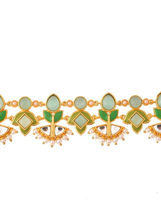VOYLLA Forever More Lotus Choker Necklace Set