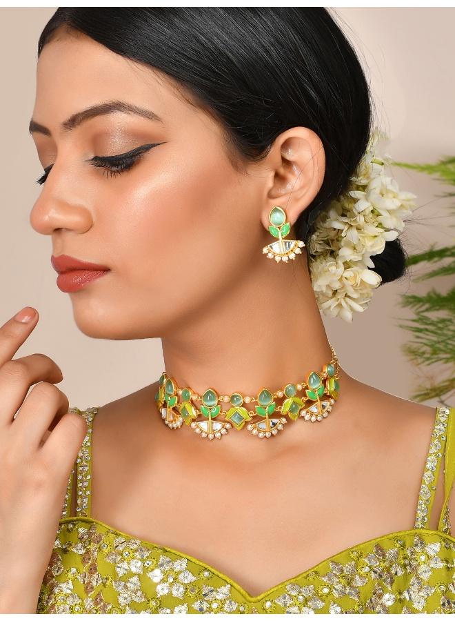 VOYLLA Forever More Lotus Choker Necklace Set - Image 5