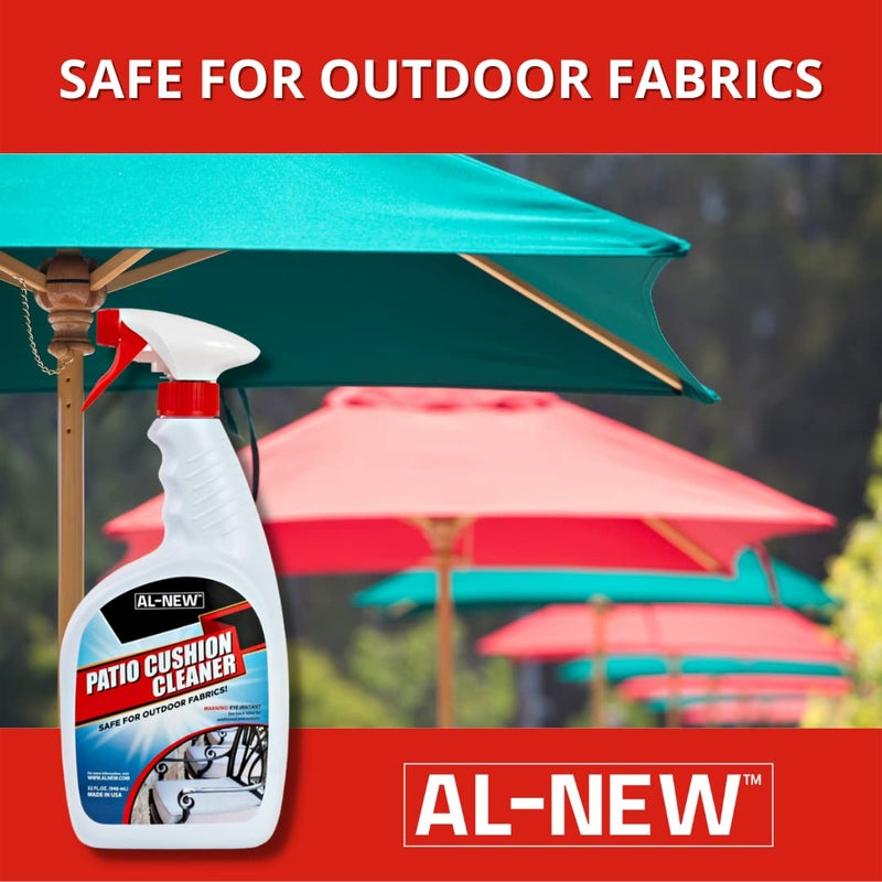 AL-NEW Patio Cushion Cleaner | Safe For Use On Outdoor Fabrics Such As Patio Cushions, Awnings, Furniture Covers, and more (32 Ounce) - Image 5