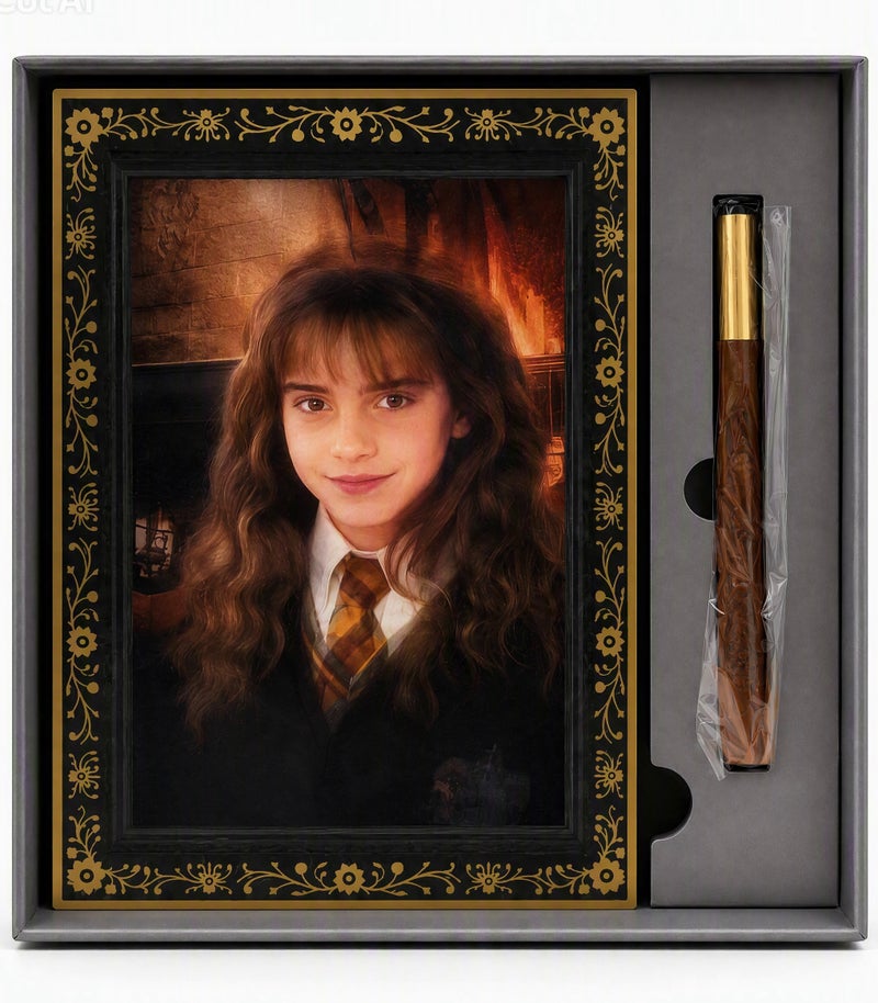 Harry Potter H&A Harry Potter Magic Notebook Featuring 3 Harry Potter Characters with Metal Magic Wand Pen & Gift Box Multicolour 1-Piece Model 505 - Image 1
