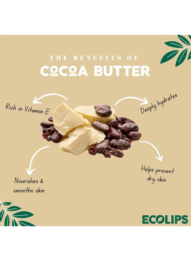 Eco Lips Bee Free Vegan Lip Balm Made Without Beeswax | Candelilla Wax, Organic Cocoa Butter & Coconut Oil Lip Care. Soothe & Moisturize Dry, Cracked and Chapped Lips - 100% Plastic-Free Plant Pod Pac - Image 4