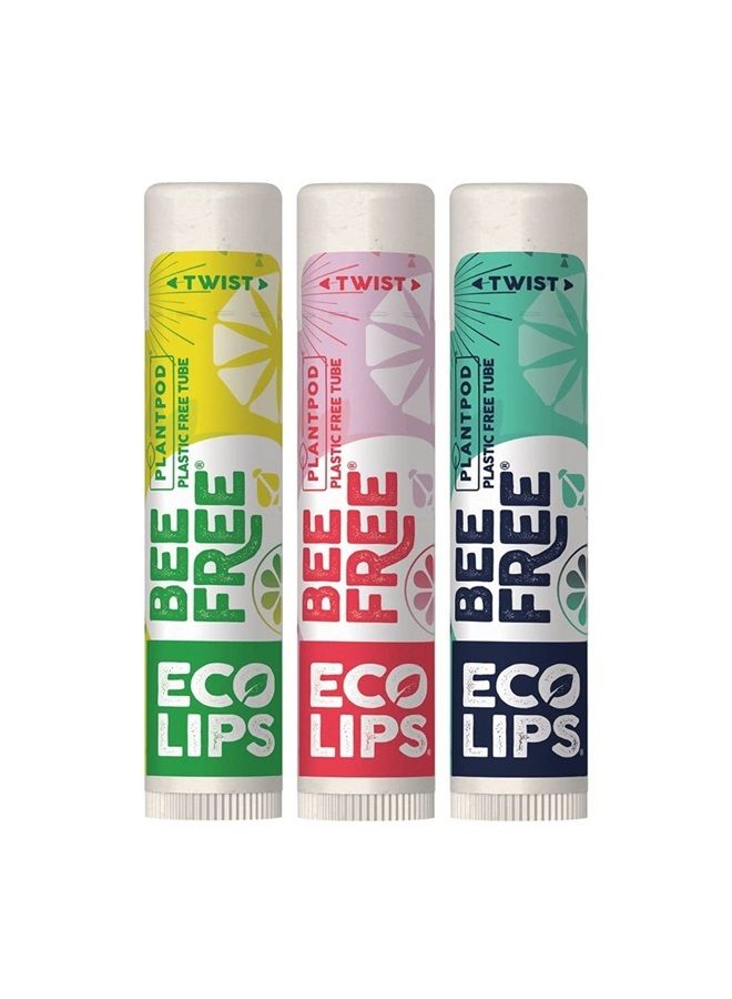 Eco Lips Bee Free Vegan Lip Balm Made Without Beeswax | Candelilla Wax, Organic Cocoa Butter & Coconut Oil Lip Care. Soothe & Moisturize Dry, Cracked and Chapped Lips - 100% Plastic-Free Plant Pod Pac - Image 1