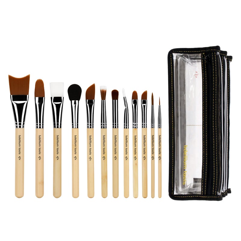 Bdellium Tools Professional Makeup Special Effects SFX Series 12 pc. Brush Set with Double Pouch (2nd Collection) - Image 1