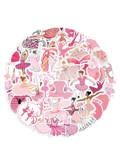 Pink Ballet Dance Aesthetic Stickers for Girls Cute Bow Ballet Dress Decals 50PCS Waterproof Vinyl Stickers for Water Bottles Laptop Scrapbook Ballerina Gifts Party Supplies