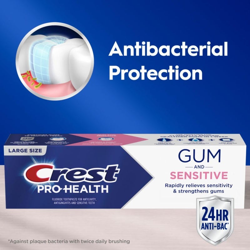 Crest Pro-Health Sensitive and Gum All Day Protection Toothpaste 4.8 oz- Anti cavity, Antibacterial Fluoride , Clinically Proven, Sensitivity - Image 5