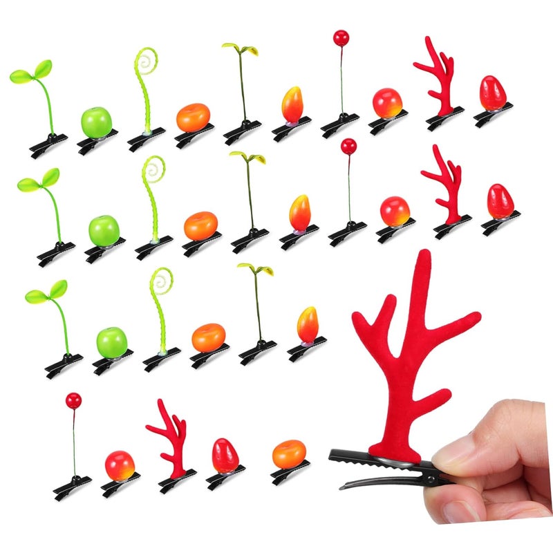 Luxshiny 100 Pcs Bean Sprout Hair Clips Green Plant Hairpins for Women Comfortable Secure Party Cosplay Accessories - Image 1