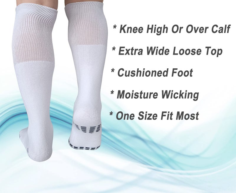 LORVVDE Replacement Sock Liner Knee High for Orthopedic Walking Boots Walker Brace,Medical Tube Socks Under Cam Walkers and Fracture Boot Air Cast Socks Surgical Leg Cover 2 Pairs - Image 4