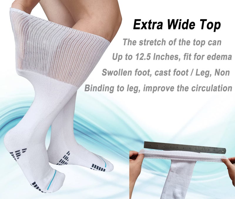 LORVVDE Replacement Sock Liner Knee High for Orthopedic Walking Boots Walker Brace,Medical Tube Socks Under Cam Walkers and Fracture Boot Air Cast Socks Surgical Leg Cover 2 Pairs - Image 3