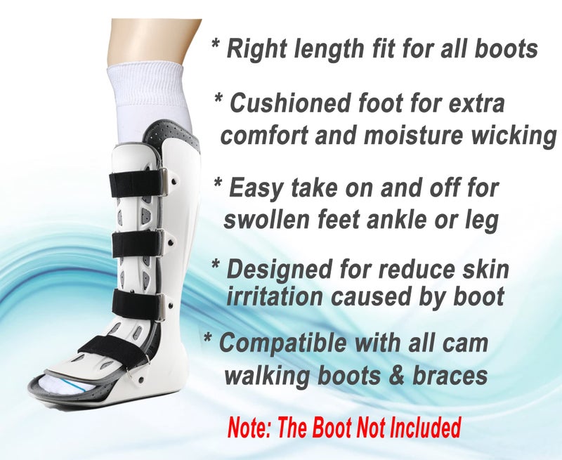 LORVVDE Replacement Sock Liner Knee High for Orthopedic Walking Boots Walker Brace,Medical Tube Socks Under Cam Walkers and Fracture Boot Air Cast Socks Surgical Leg Cover 2 Pairs - Image 2