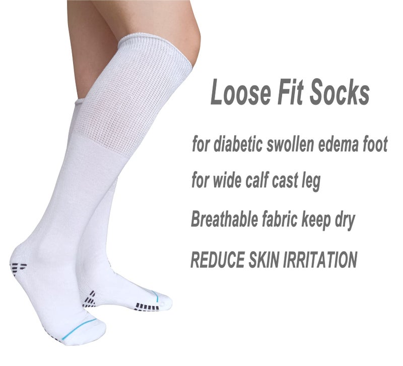 LORVVDE Replacement Sock Liner Knee High for Orthopedic Walking Boots Walker Brace,Medical Tube Socks Under Cam Walkers and Fracture Boot Air Cast Socks Surgical Leg Cover 2 Pairs - Image 5