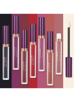 QiBest 7Pcs Matte Liquid Lipstick Wiith 1Pcs Lip Plumper Makeup Set Waterproof Lip Gloss Sets Kit Pigmented Long Lasting Velvet Lip Makeup Gift For Women And Girls  - Image 3