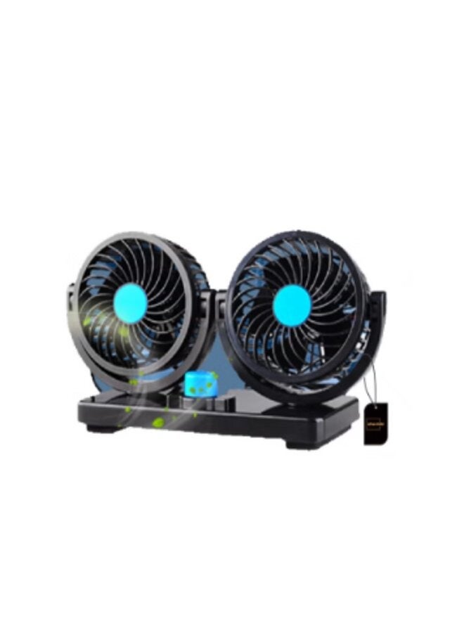 Portable Electric Car Fans 360 Degree Rotatable 2 Speed Five Blade 12V Cooling Air Fan for SUV, RV, Vehicles - Image 2