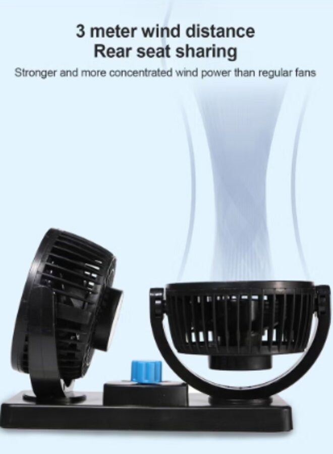 Portable Electric Car Fans 360 Degree Rotatable 2 Speed Five Blade 12V Cooling Air Fan for SUV, RV, Vehicles - Image 4
