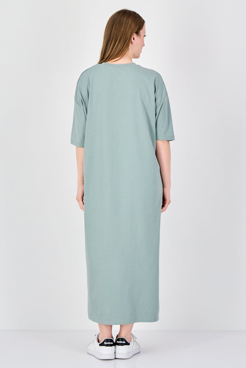 Fudo Comforts By Fudo Women Plain Maxi T-Shirt Dress, Sage Green - Image 2
