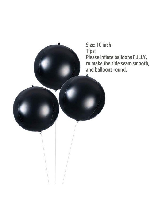 MOWO 4D Black Foil Balloon 10 Inch Mylar Helium Balloon For Birthday Wedding Halloween Party Favor Supplies Pack Of 20 - Image 2