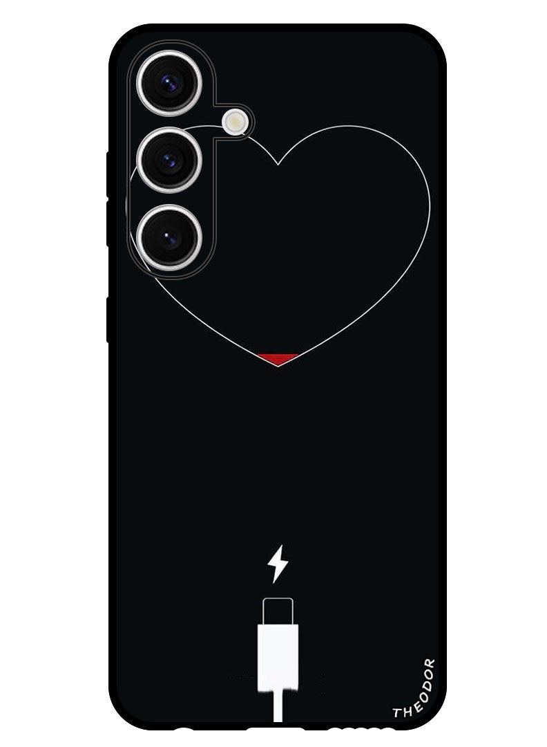 Theodor Protective Case Anti Scratch Shock Proof Bumper Cover For Samsung Galaxy S24 Heart Battery Low - Image 1