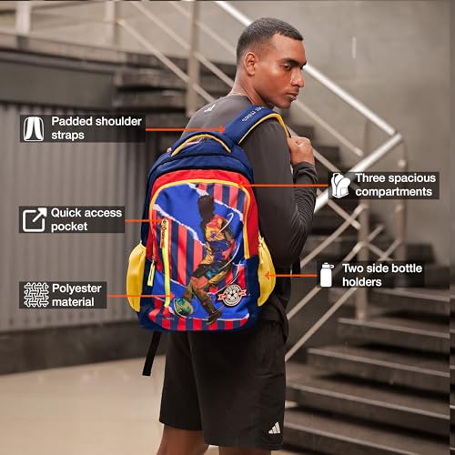 Nasher Miles 45 L Red Backpack with 3 compartment and rain cover|Football Club Casual,College and School - Image 3