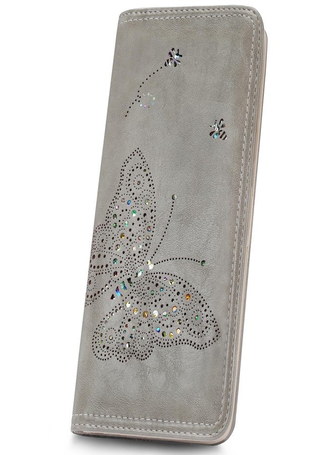 KITEVIUN RFID Wallet Women Ultra Slim Thin Womens Wallet Compact Clutch Long Ladies Wallet for Women, 07-GRAY, Modern - Image 1