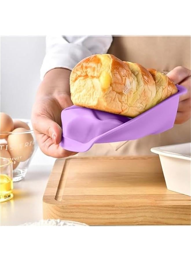 قالب توست - قالب خبز سيليكون | قالب خبز غير لاصق | قالب كعكة توست مستطيل | قوالب سيليكون للخبز | أواني الخبز المريحة | قالب سهل الإزالة لخبز الكعك - Image 3