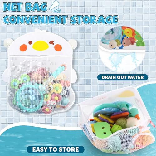 LZZAPJ Baby Bath Toys for Toddlers 13 Kid Bathtub Toy with 36 Foam Bath Letter Number Fishing Games with Fish Net Water Pool Toy with Storage Bag Shower Toy Gift for Boy Girl Infant 1 2 3 4 5 6 - Image 5
