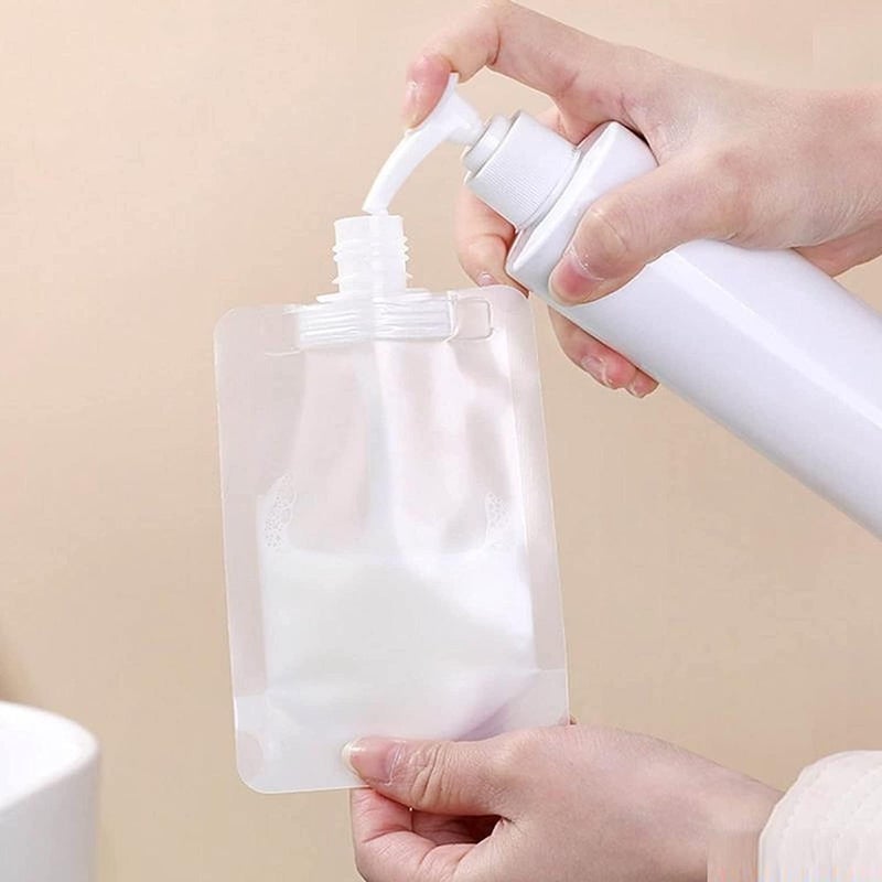 Foxelli Refillable Pressing Spray Toiletry Liquid Containers Bottles Travel Bottles Cosmetic Packaging Empty Pressure Spray Set For Face Cream 3 Pcs Set Travel Pouch Set 30 Ml 50 Ml 100 Ml Transparent - Image 4