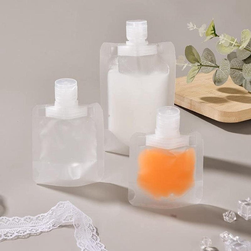 Foxelli Refillable Pressing Spray Toiletry Liquid Containers Bottles Travel Bottles Cosmetic Packaging Empty Pressure Spray Set For Face Cream 3 Pcs Set Travel Pouch Set 30 Ml 50 Ml 100 Ml Transparent - Image 5