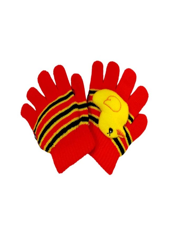 Malvina 1Pair Acrylic Woolen Winter Gloves for Baby Girls & Baby Boys Gloves (Red,1-3 Years Old) - Image 4