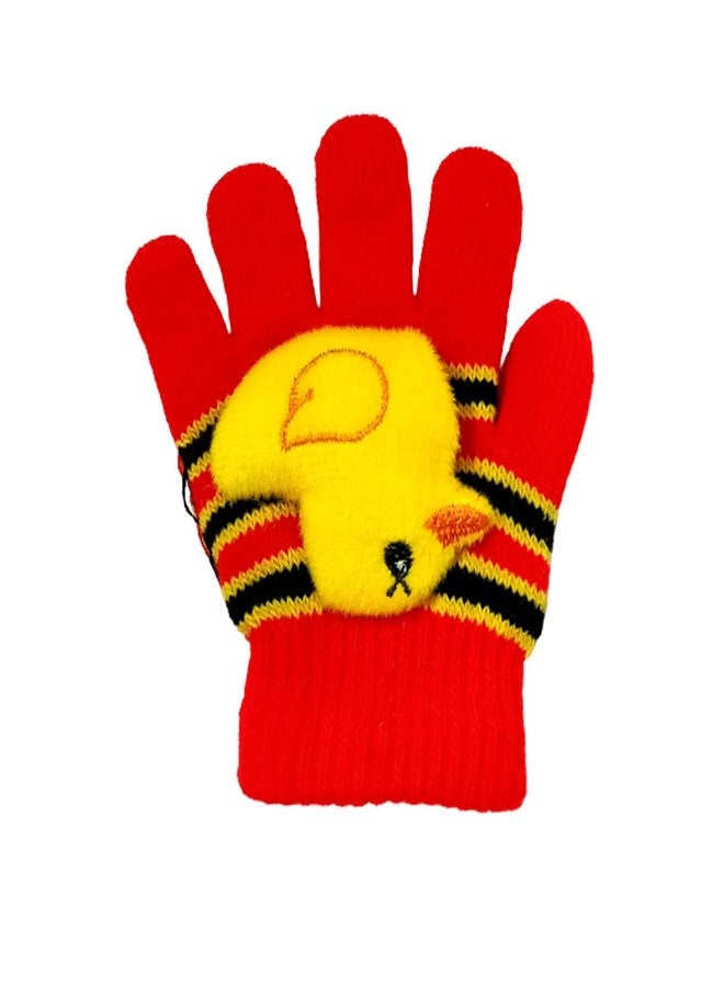 Malvina 1Pair Acrylic Woolen Winter Gloves for Baby Girls & Baby Boys Gloves (Red,1-3 Years Old) - Image 5