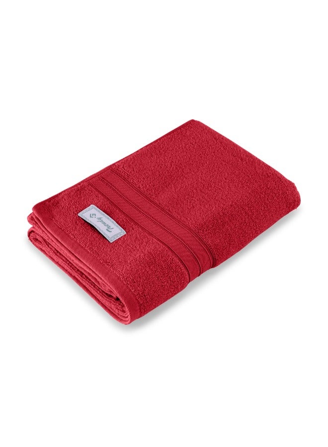 BYFT Home Trendy (Red) Premium Cotton Bath Towel (70 X 140 Cm-Set Of 1) Highly Absorbent, High Quality Bath Linen With Striped Dobby 550 Gsm - Image 3