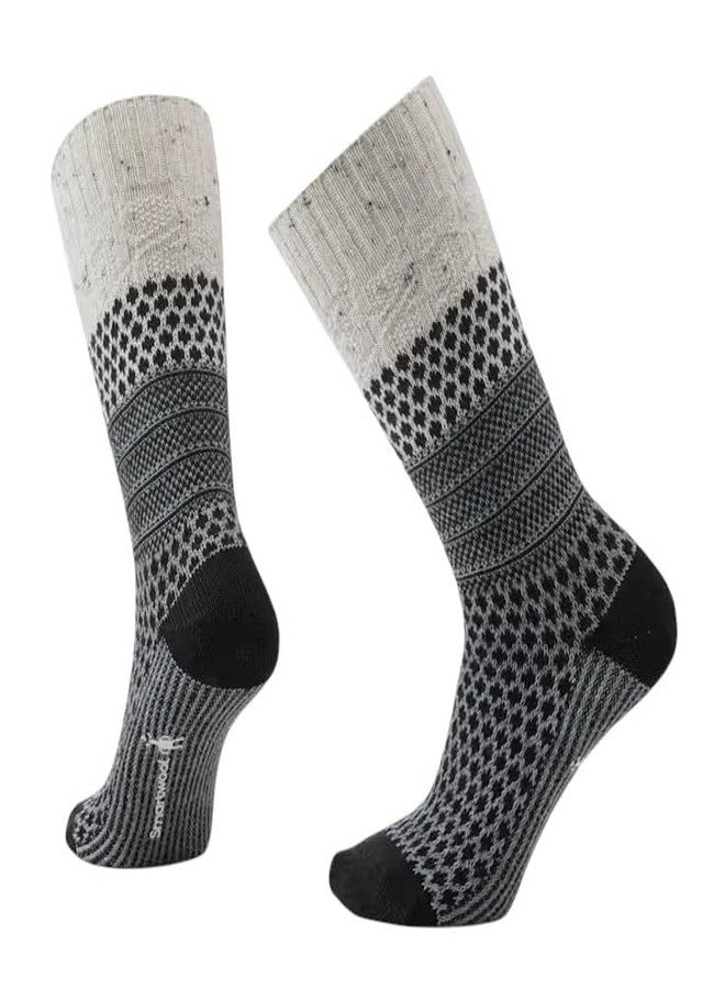 Smartwool Women's Everyday Cozy Popcorn Cable Crew Socks Natural Donegal Medium - Image 2