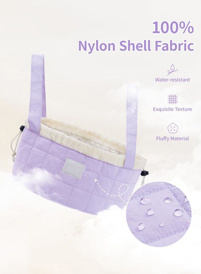 Narwey Quilted Barrel Drawstring Makeup Bag Large Cosmetic Bag Make up Bags Toiletry Bag Travel Bags for Toiletries Organizer for Women Gift for Teen Girls, Purple - Image 4