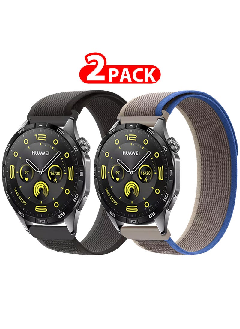 CATANES - ( for Huawei Watch GT4 ) 2 Pack, Trail Loop Band, Braided Elastic Weave Sport Strap, Nylon Sport Loop Bands for Men Women - Image 1