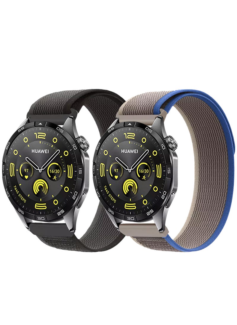 CATANES - ( for Huawei Watch GT4 ) 2 Pack, Trail Loop Band, Braided Elastic Weave Sport Strap, Nylon Sport Loop Bands for Men Women - Image 1