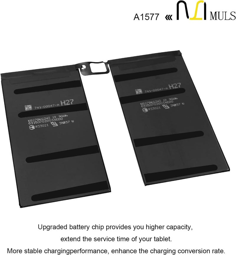 MULS A1577 Tablet Battery for Apple iPad Pro 12.9” 1st Gen Wi-Fi/Cellular A1584 A1652 020-00016 ML0F2LL/A ML0F2B/A ML0F2CL/A ML0F2FD/A ML0F2TY/A ML0G2LL/A ML0G2B/A ML0G2CL/A ML0G2FD/A ML0G2TY/A - Image 3