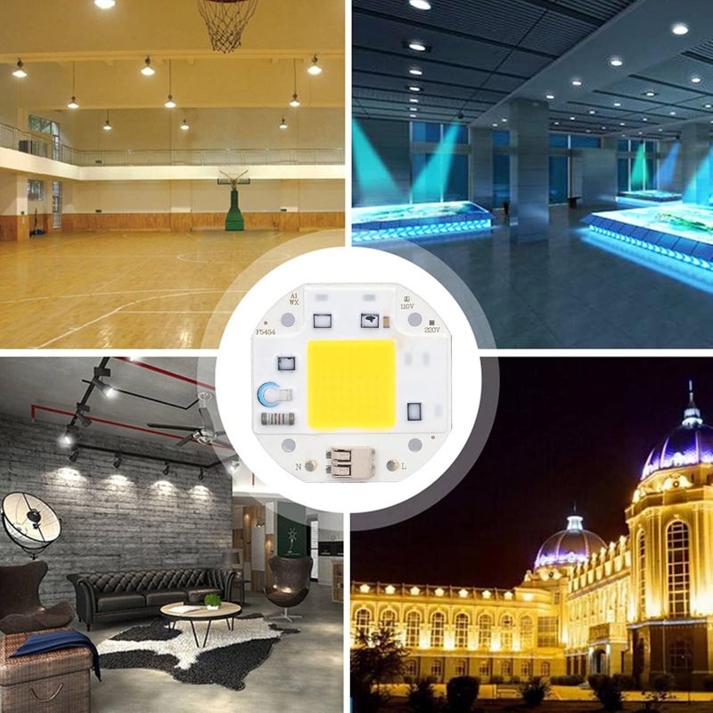 يدعم التوزيع الإقليمي شريحة ضوء Yosoo Cob LED Cob 100W مصباح قيادة عالي الإضاءة حبات مصباح ثريا معلقة شريحة LED Cob 100W 110V تركيبات إضاءة سوداء (70W أبيض دافئ) تصميم خليجي عملي شائع - Image 5